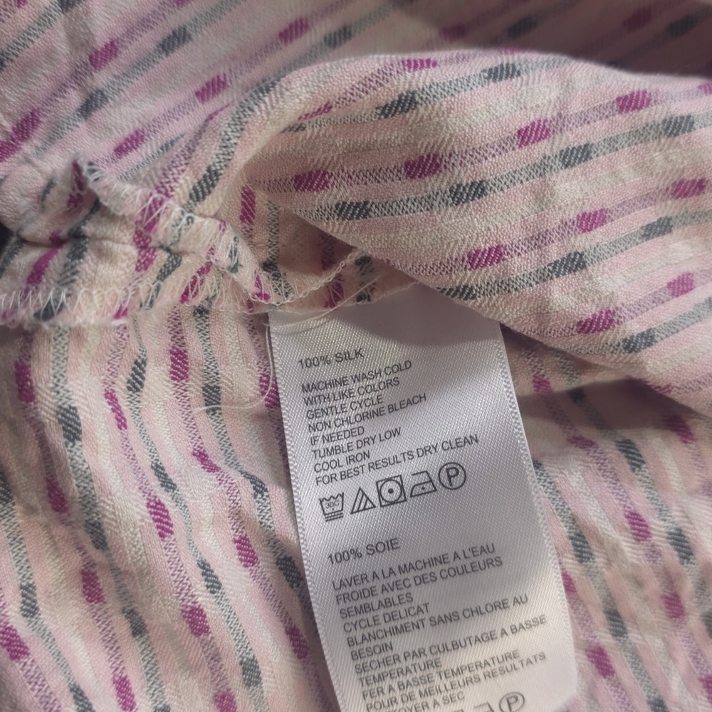 Tommy Bahama Shirt XL Purple Geometric Short Sleeve Button Up 100% Silk - Picture 6 of 8